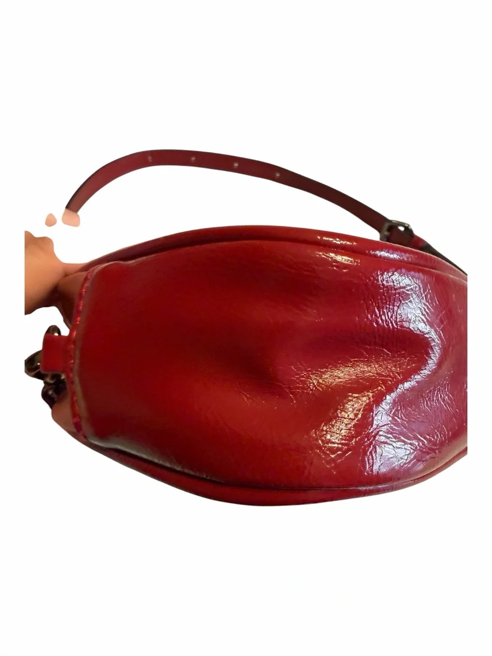 DKNY Red Leather Mini Camera Crossbody Bag